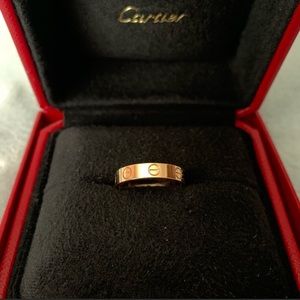 LIKE NEW-Cartier Love Band Wedding Ring Pink Gold